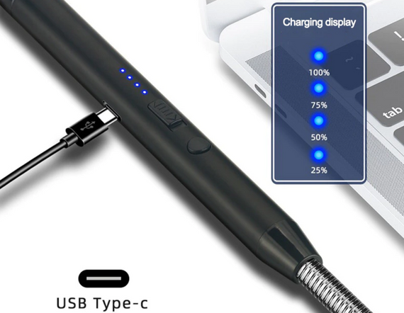 Імпульсна USB запальничка Primo з вбудованим акумулятором для газової плити, духовки, розпалу - Black | Зображення 3