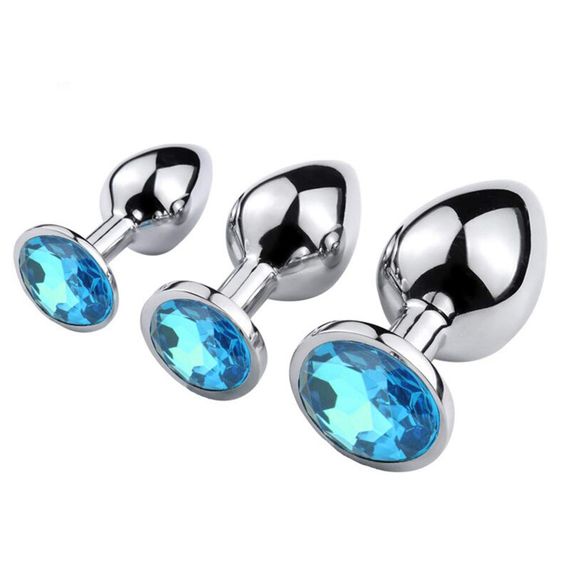 Анальна пробка з блакитним кристалом (розмір S) | Зображення 8