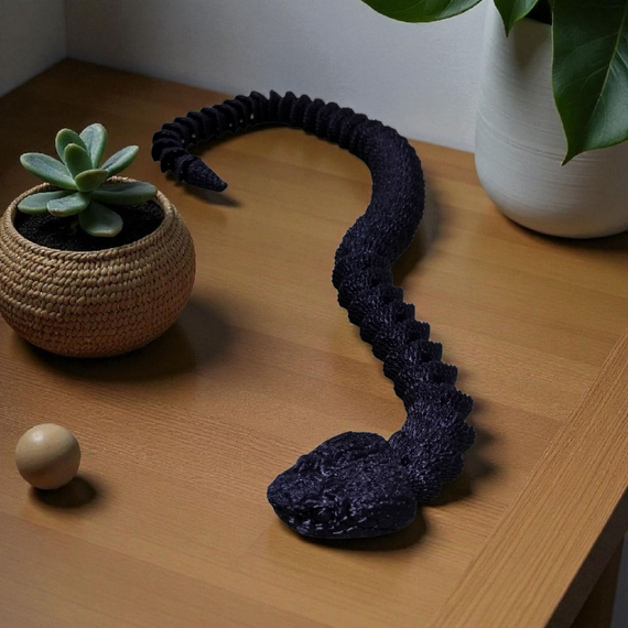 Іграшка антистрес рухома змія чорний Мега Подарунок (214032)