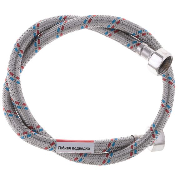 Гнучкий шланг для підключення води гайка 1/2'' - гайка 1/2'' (80 см) Zerix (ZX1553) | Зображення 1