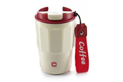 Термокружка с поилкой White/Red (400мл) СИЛА