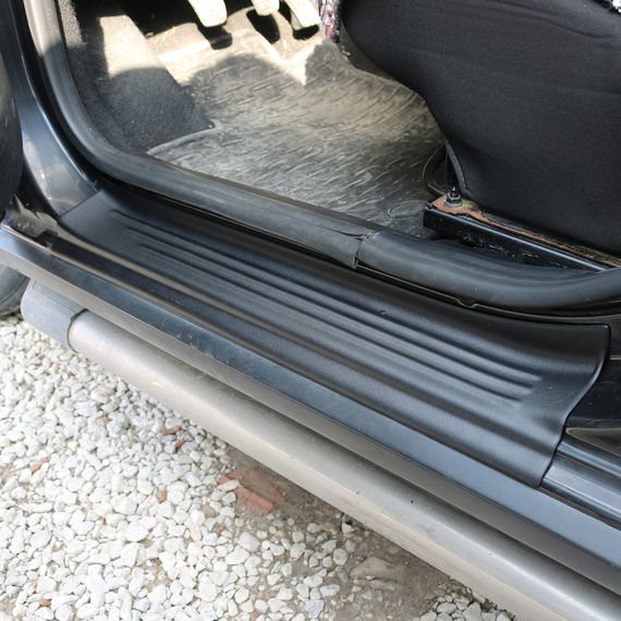 Накладки на дверные пороги EuroCap (4 шт, ABS) для Dacia Sandero 2013-2020 гг