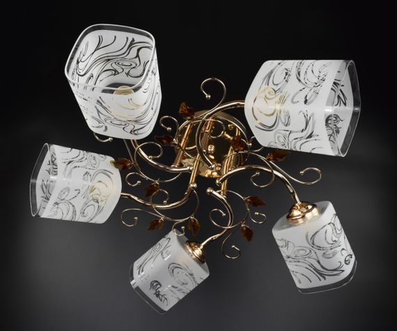 Люстра стельова на 5 лампочок 25446 Золото 27х57х57 см.