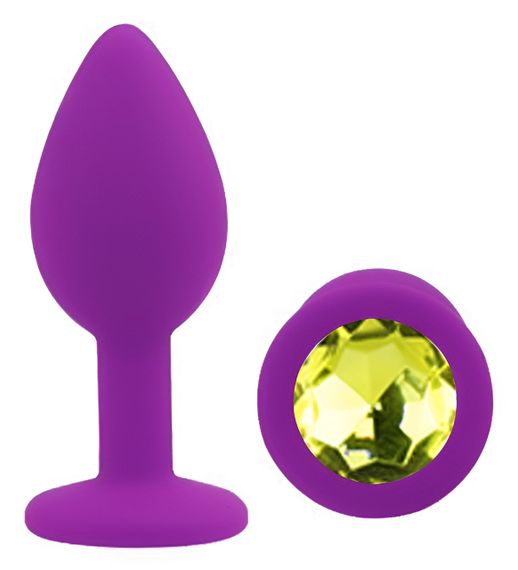 Силіконова анальна пробка EGZO - Silicone Purple Round Plug Lime, size S Sex Aura | Зображення 1