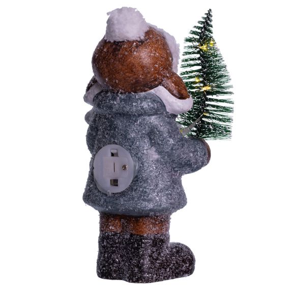 Новорічна фігурка з підсвічуванням Дівчинка з ялинкою з порцеляни 10×9×18 (см) CR-5-16 | Зображення 3