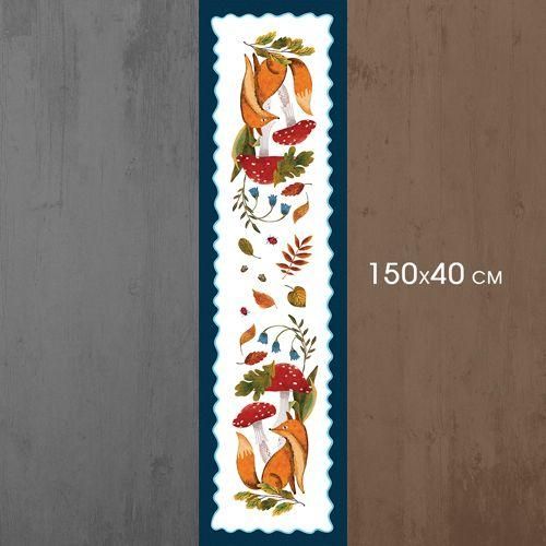 Дорожка на стол Лисичка та гриби 150x40 см (DR__24S002) | Зображення 2