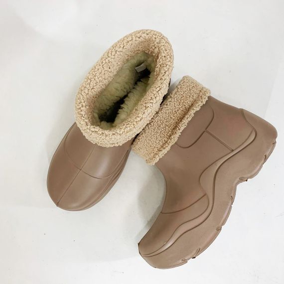 Гумові черевики жіночі 40р 25см коричневі, Галош жіночий зимовий | Зображення 2