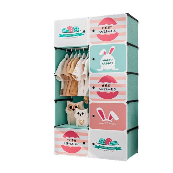 Детский шкаф мини-компактный-портативный-модульный 4 полки Closet AND LY-1047 | Зображення 5