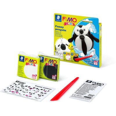 Набор для творчества Fimo Kids Пингвинчик 2 цвета х 42 г (4007817078709) | Зображення 1
