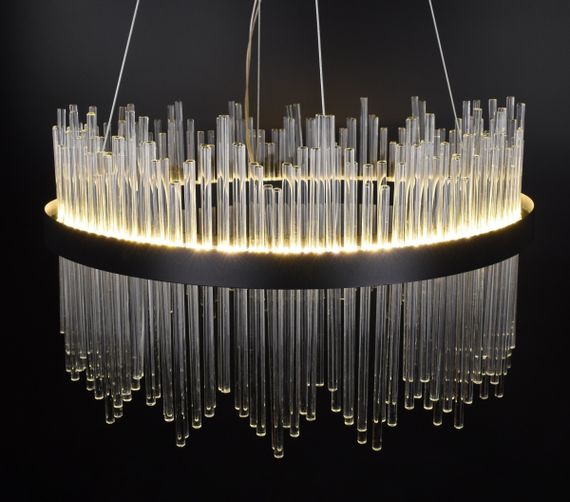 Люстра світлодіодна підвісна LED світильник для квартири на стелю лед 26922 Чорний 60-180х80х80 см. | Зображення 8