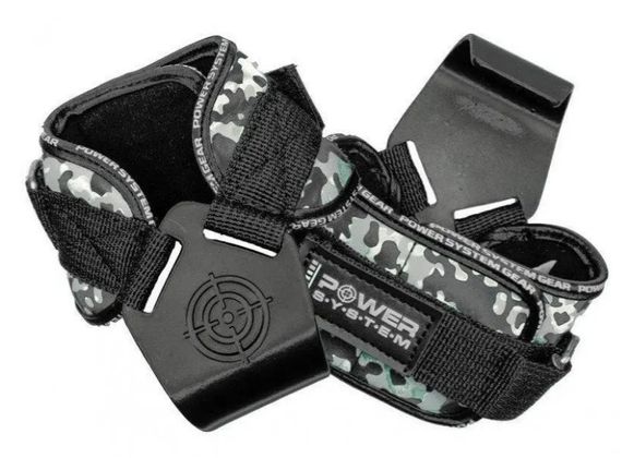 Гаки для тяги на зап'ястя Power System PS-3370 Hooks Camo Black/Grey L (PS_3370_Black/Grey L)