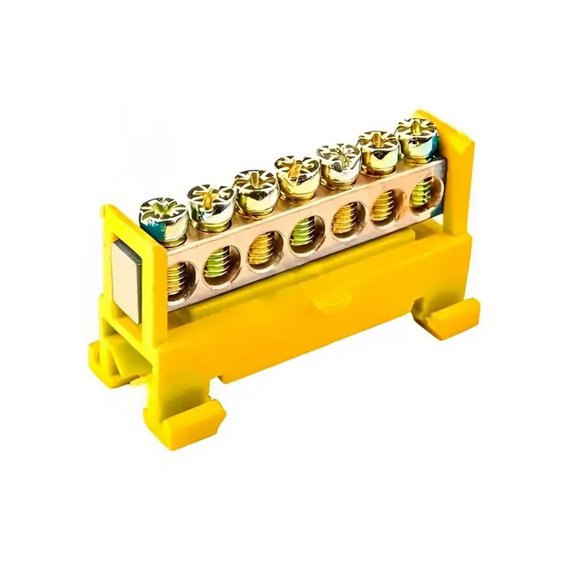 Шина ізольована стійка «N/PE» на DIN-рейку ШЛС6х9-10 жовта Ny95505507