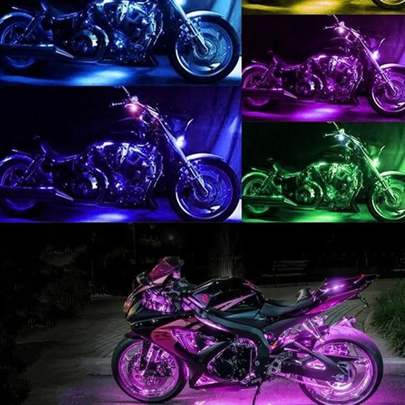 Світлодіодна стрічка по 32 см з пультом RGB для підсвічування мотоцикла | Зображення 3