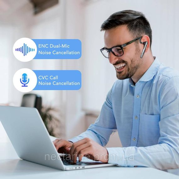 Hendari G3 Bluetooth V5.3, беспроводная гарнитура Bluetooth, блютуз, беспроводная гарнитура с микрофоном с шумоподавлением. | Зображення 2