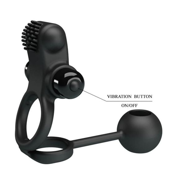 Ерекційне кільце - Pretty Love Vibration Penis Sleeve IV Black Sex Aura | Зображення 4