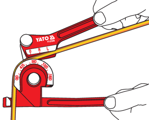Трубогиб міні для 1/4", 5/16", 3/8" 0-180° трубогин YATO YT-21840 | Зображення 2