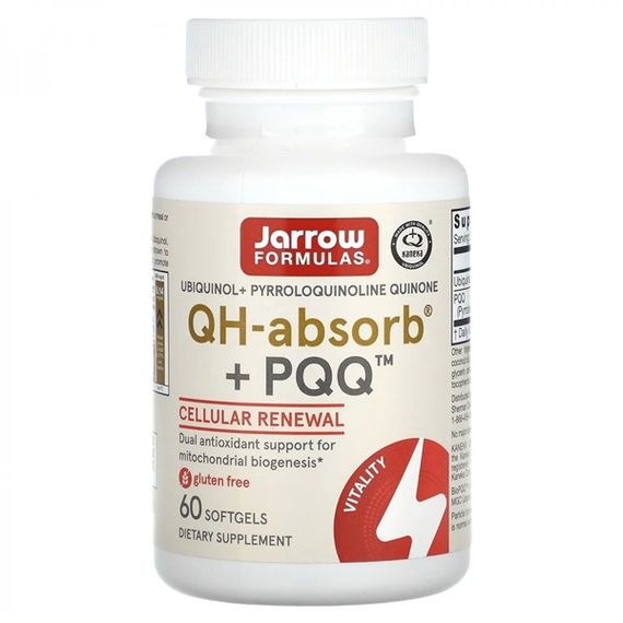 Антиоксидант Jarrow Formulas Ubiquinol QH-Absorb + PQQ 60 Softgels