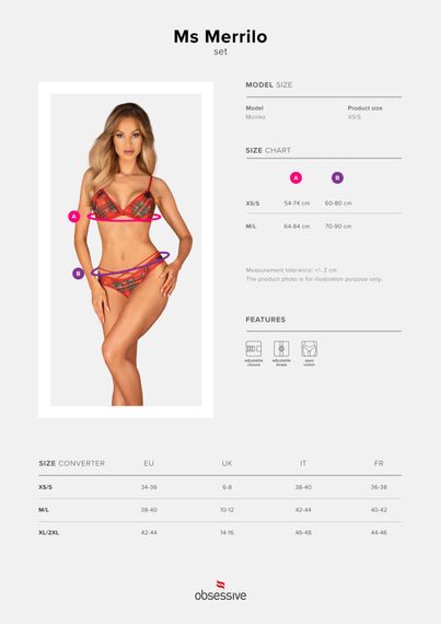 Комплект Obsessive Ms Merrilo 2-pcs set XS/S | Зображення 4