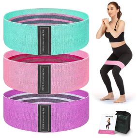 Набір тканинних резинок для фітнесу 3 шт, з мішечком / Фітнес гумки для тренувань