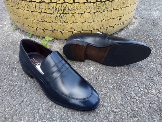 Темно сині чоловічі лофери 44 розмір