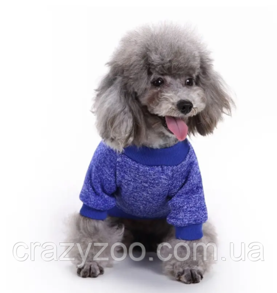 Кофта для собак и котов EcoToys Navy Blue L рябая синяя A: 36 см B: 44 см C: 29 см L-7113 | Зображення 2