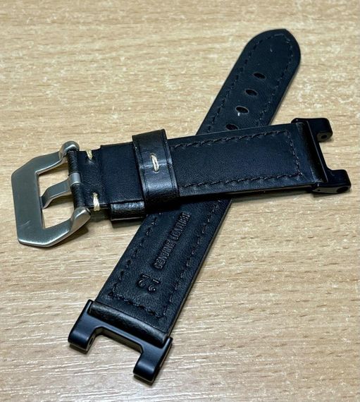 Кожаный ремешок Primolux F001 Steel buckle для часов Xiaomi Amazfit T-Rex (A1918) / T-Rex Pro (A2013) - Black | Зображення 3