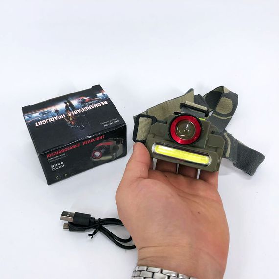 Налобный фонарик с usb зарядкой Police 8808/6908, Водонепроницаемый фонарик, Фонарик на голову TM-274 с зарядкой | Зображення 3