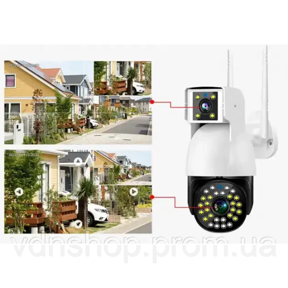 Бездротова Камера DUAL CAMERA P12 WIFI IP 360/90 V380PRO 3+3.0mp Поворотна вулиця з датчиком руху | Зображення 1