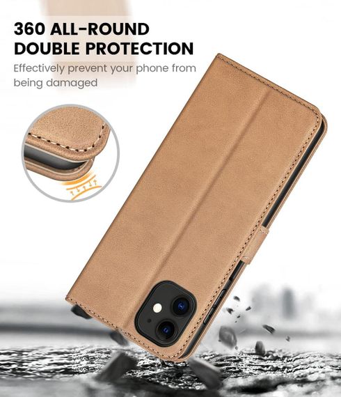 Чохол Leackl для iPhone 12, чохол-гаманець зі штучної шкіри, з протиударним корпусом із ТПУ та тримач | Зображення 1