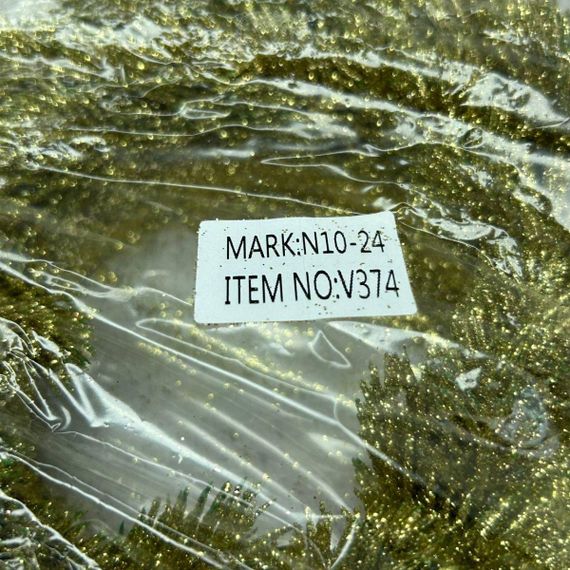 Новорічний вінок 21 см у блискітках - золотий | Зображення 1