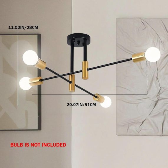 Стельовий світильник zhxinashu Black (4 плафони E27, ретро-стиль) | Зображення 1