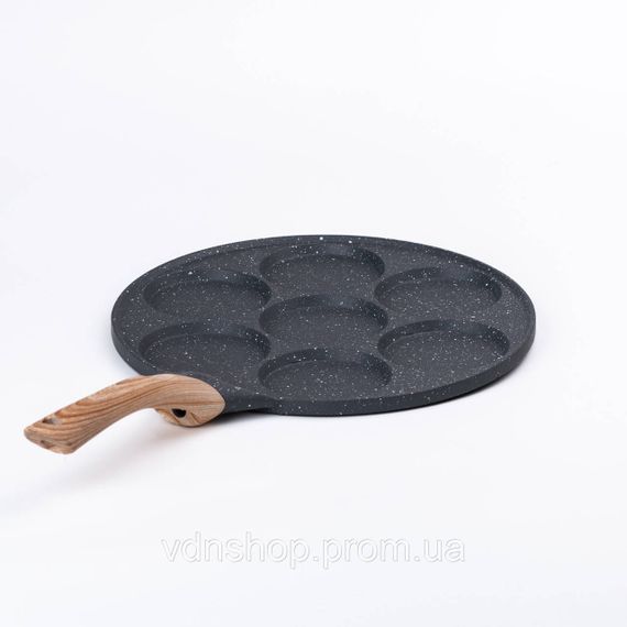 Сковорода с антипригарным покрытием 26 см для блинов, яиц и оладьев, 7-секционная круглая серая HP-39-582-C | Зображення 1