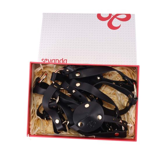 Портупея на грудь LOCKINK SEVANDA Queen Chest Harness with Removable Bra, чорна, зі знімними пестис | Зображення 9
