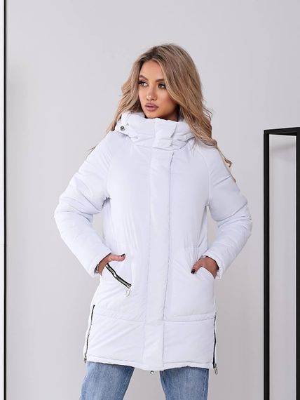 Жіноча зимова куртка з капюшоном, арт. 509, білий | Зображення 3
