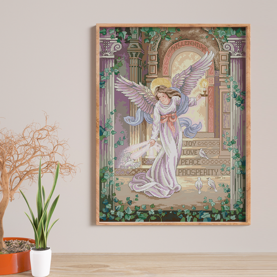 Набір для вишивання за нанесеною на канву схемою "Millennium Angel". AIDA 14CT printed 48*61 см | Зображення 9