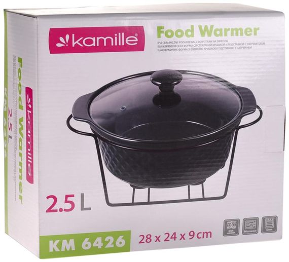 Марміт Kamille Golden Heat керамічна форма 2.4л з підставкою та підігрівом | Зображення 6