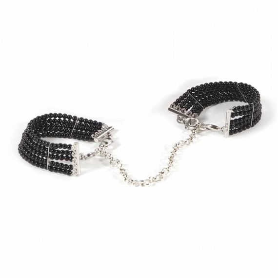 Браслети-наручники PLASIR Nacre чорні перли Bijoux Indiscrets | Зображення 1