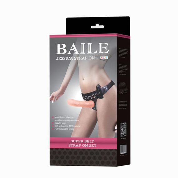 Страпон - Baile Jessica Strap On Vibrating, 19 см sexstyle | Зображення 4