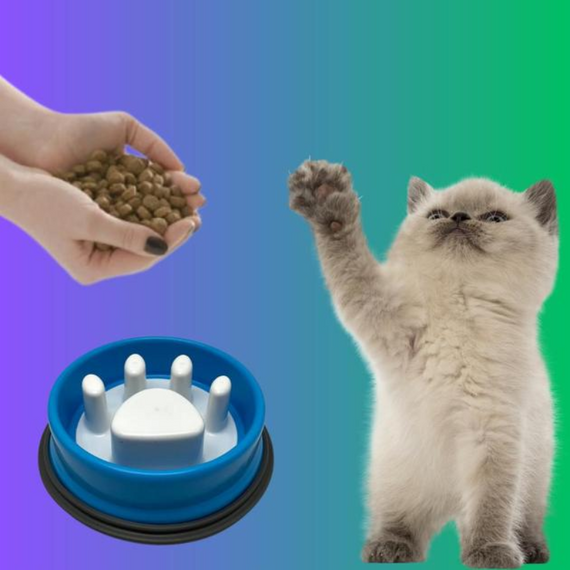 Компактна годівниця-лапка Slow Feeder Bowl із пластику для кошенят і цуценят, 450 мл | Зображення 3