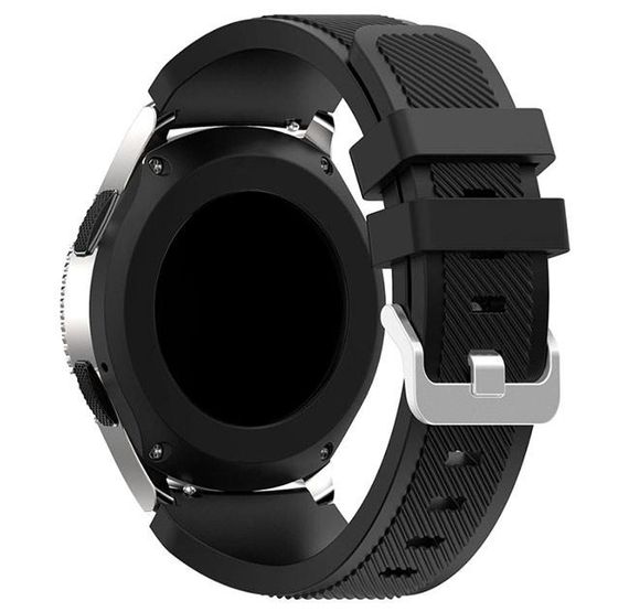 Силіконовий ремінець для годинника Samsung Galaxy Watch 46 mm SM-R800 - Black | Зображення 1