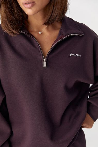 Однотонний спортивний костюм із написом - баклажан цвет, ONE SIZE (є розміри) | Зображення 3