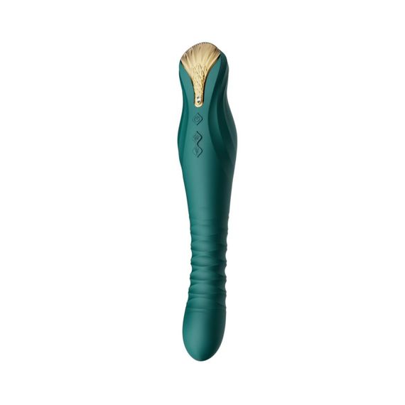 Смартвібратор-пульсатор Zalo — King Turquoise Green, кристал Swarovski Sex Aura
