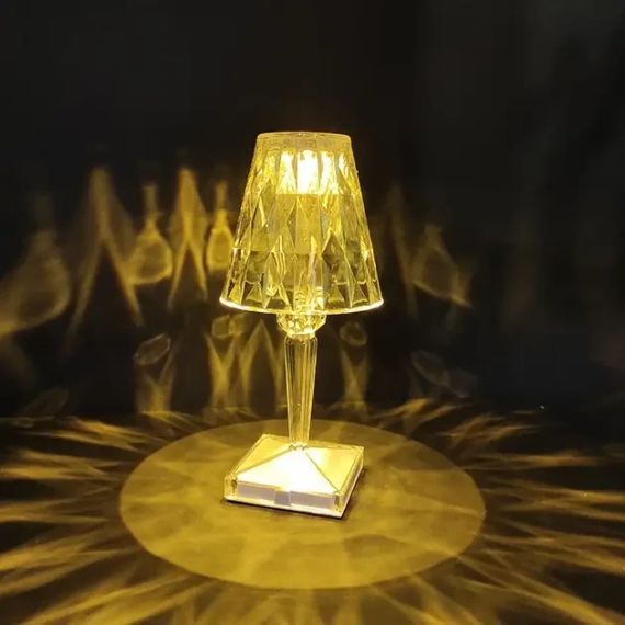 Декоративный LED светильник ночник Diamond light Бриллиант светодиодный хрустальный на аккумуляторе USB | Зображення 3