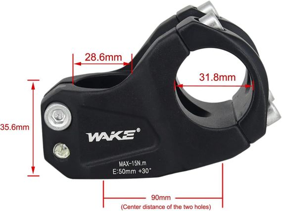 Велосипедний винос керма короткий з нахилом 30°, алюмінієвий, для BMX, MTB, шосейних, гірських, даунхіл велосипедів | Зображення 1