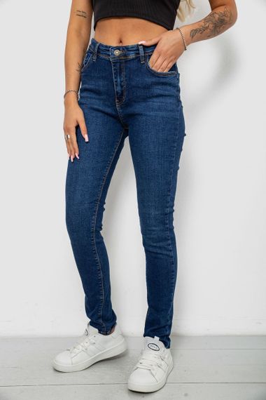 Джинси жіночі однотонні Skinny, колір темно-синій, 244R2001-B | Зображення 2