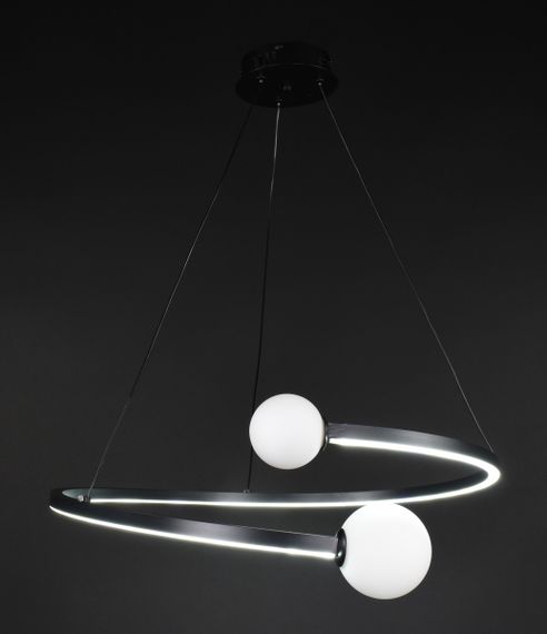 Люстра світлодіодна підвісна LED світильник для квартири на стелю лед 27340 Чорний 40-150х60х60 см. | Зображення 1