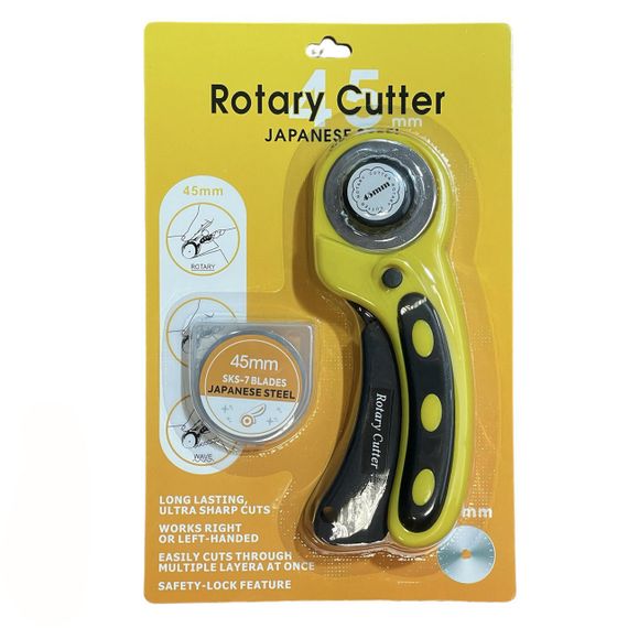 Дисковый нож для пэчворка FRONTIER Yellow set макетный 45мм + 5 лезвий (набор) (6760)