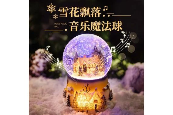 Новорічна сніжна куля «Будинок у Кулі» 15 см з LED, на Батарейках (XHF-8093) | Зображення 3