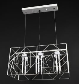 Люстра підвісна LOFT на 3 лампочки 27766 Білий 30-100х25х48 см.