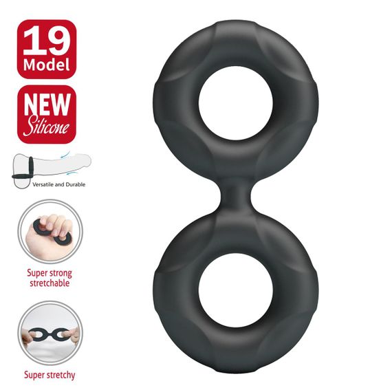 Ерекційне кільце Crazy Bull Super Soft Silicone Radwan, чорне Sex Aura | Зображення 1